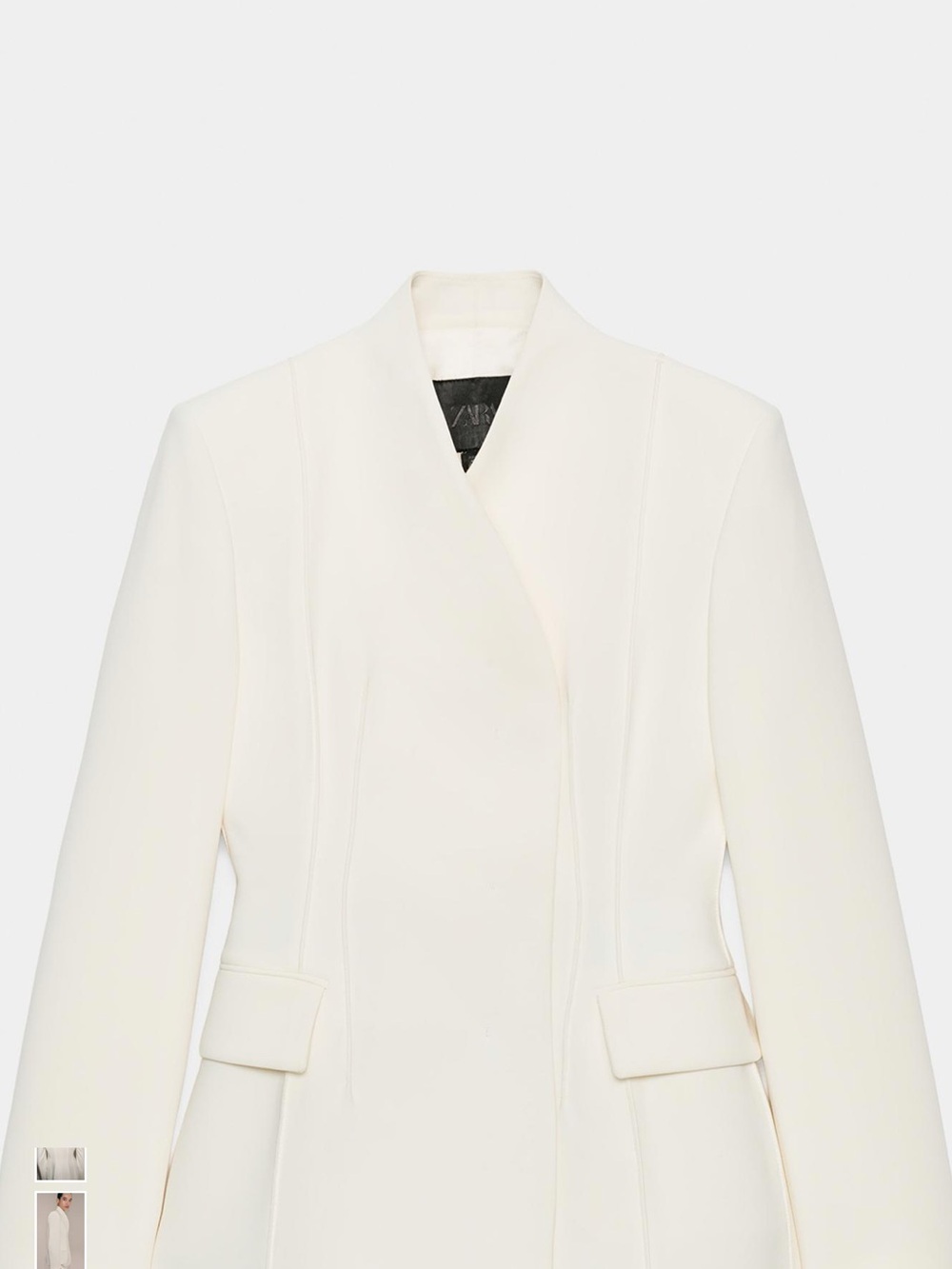 Zara Ivory fitted  Structured Blazer Jacket - Picture 4 of 8
